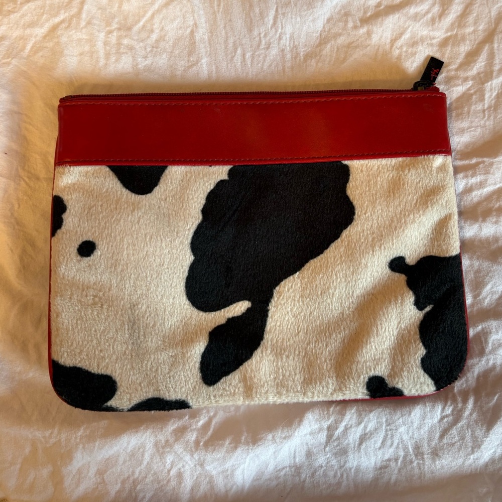 Red and Black Cow Print Clutch